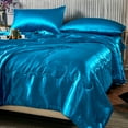 thumbnail image 1 of FastXmas Silk Satin Comforter Queen Size, Solid Color Reversible Summer Cooling Blanket, Double Sided Cold Effect, Breathable Lightweight Feather Down Quilted Bedding Machine Washable for All Season, 1 of 8