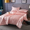 thumbnail image 1 of FastXmas Silk Satin Comforter Queen Size, Solid Color Reversible Summer Cooling Blanket, Double Sided Cold Effect, Breathable Lightweight Feather Down Quilted Bedding Machine Washable for All Season, 1 of 8
