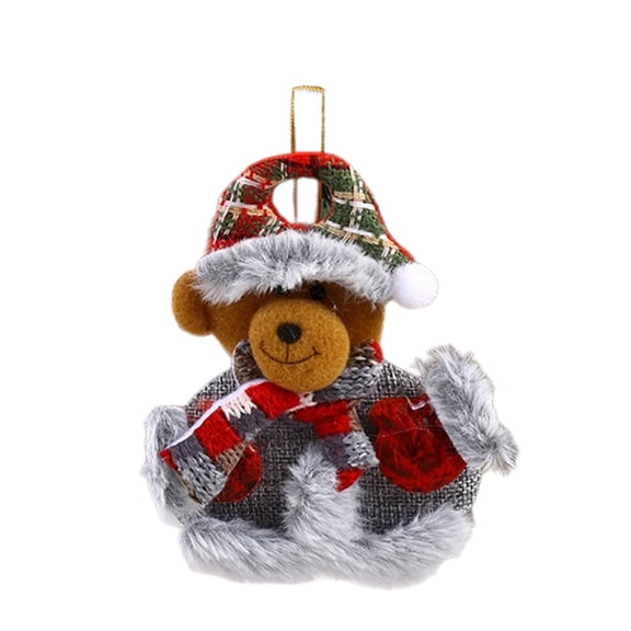 FastXmas Small Christmas Hanging Ornaments,Rustic Tiny Christmas Figurines Deocrations，Wooden Board with Fabric Reindeer,Santa Figurines Decor for DIY,Home,Wall,Garden,Xmas Tree(1PC 4.3*5.5in)