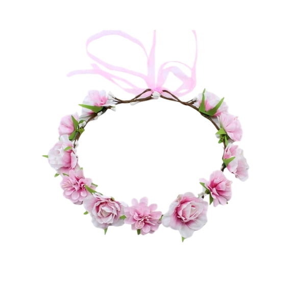 FastXmas Spring Floral Crowns, Fall Camellia Flower Hair Accessory, Crown Flowers Headpiece, Wedding Bridal Flower Girl Maternity Photo Props(8.6*8.6 Inch)