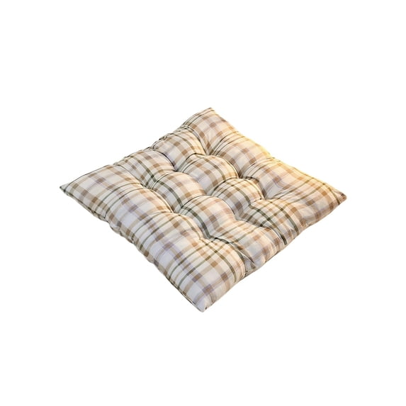 FastXmas Square Chair Pads Indoor Seat Cushions Pillows with Ties Stripes and Checks Soft Comfortable Non Slip Chair Mat for Kitchen Dining Office Desk Living Room Outdoor Tatami 15.7"