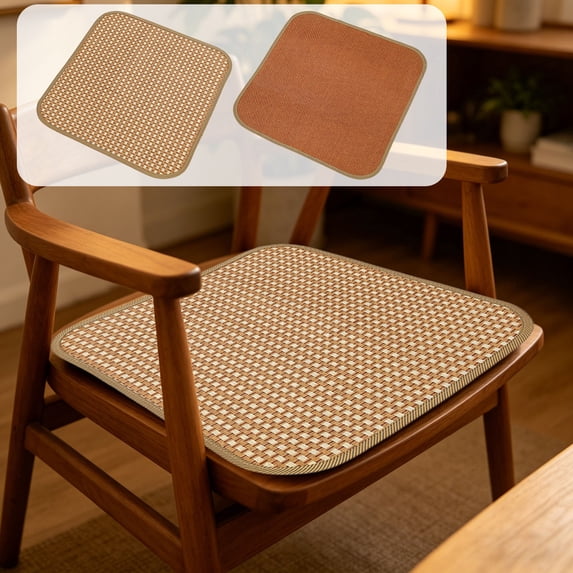 FastXmas Summer Chair Pad, Cooling Bamboos Chair Mat, Cooling and Breathable Seat Cushion Non Slipss Chair Pad Coolings Bamboos Mat For Office Chair Car Seat Chair Home Sofa Dining Chair