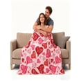 thumbnail image 1 of FastXmas Valentine's Day Heart Shape Throw Blanket, Lightweight Soft Ployster Blanket for Girlfriend Sweetheart, Pink Red White Warm Cosy Fuzzy Throw Blanket for Sofa and Bed(39 x 51 In), 1 of 7