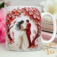 thumbnail image 1 of FastXmas Wedding Theme Ceramic Mug,Coffee Mug Tea Mug, Romantic Gifts for Her Him, Birthday Gifts for Women Men, Wedding Gift for Bride and Groom Tea Cup Mug Cup 3.2"x3.7", 1 of 6