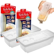 Fasta Pasta Microwave Pasta Cooker- The Original (2PK)- Cooks up to 4 Servings- No Mess, Sticking or Waiting For Boil- Perfect Al Dente Pasta Every Time- For Dorms, Kitchens, Offices