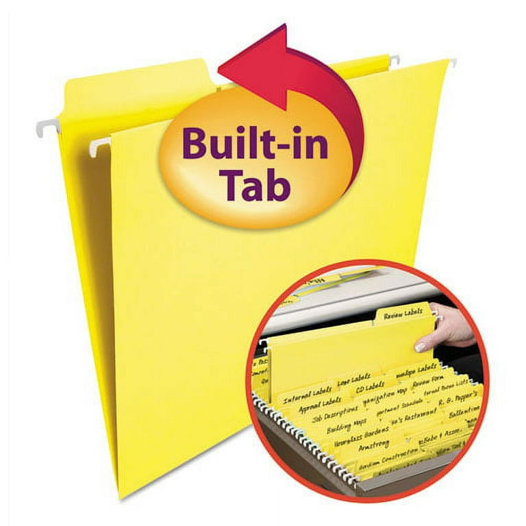 FasTab Hanging Folders, Letter Size, 1/3-Cut Tabs, Yellow, 20/Box FasTab Hanging Folders, Letter Size, 1/3-Cut Tabs, Yellow, 20/Box