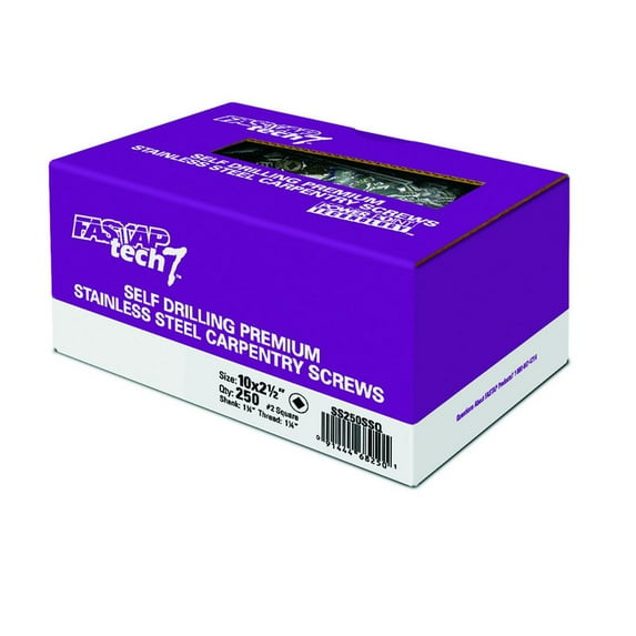 Fastap No. 10 Square Stainless Steel Countersink Head 4 lb. 250 pk Wood Screws