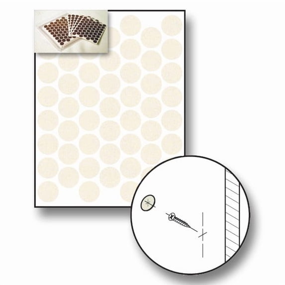 Fastcap Antique White PVC 9/16" dia (14 mm) 52 Caps Per Sheet 5 Sheets Per Box 260 Caps Per Box