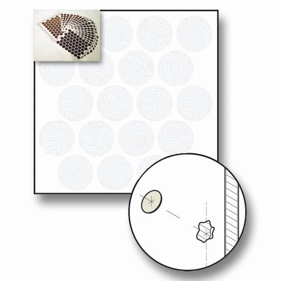 Fastcap White PVC 1" dia (25 mm) 20 Caps Per Sheet 20 Sheets Per Box 400 Caps Per Box