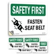 thumbnail image 1 of Fasten Seat Belt OSHA SAFETY FIRST Vinyl Decal Label 7 Inch x 5 Inch - 5 Pack, 1 of 6