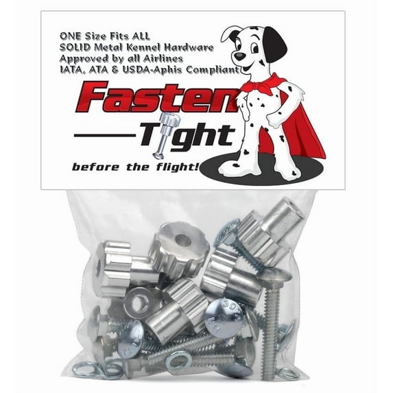 Fasten Tight Pet Carrier Fasteners Solid Metal (Silver 8 Pack)