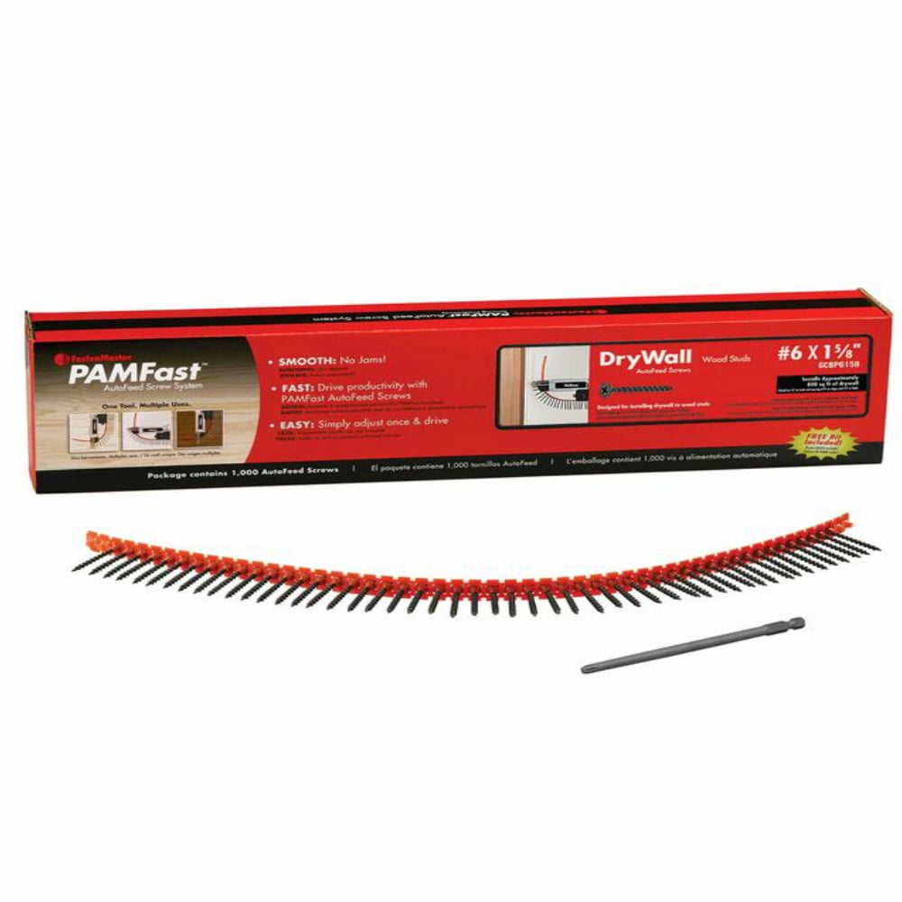 PAM GCBP6158 Phosphate Coarse Thread Coll Dry-Wall Screws 6x1-5/8",2 Phillips,1K