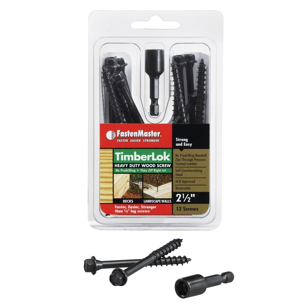 FastenMaster FMTLOK212-12 TimberLok Heavy-Duty Wood Screws, 2-1/2