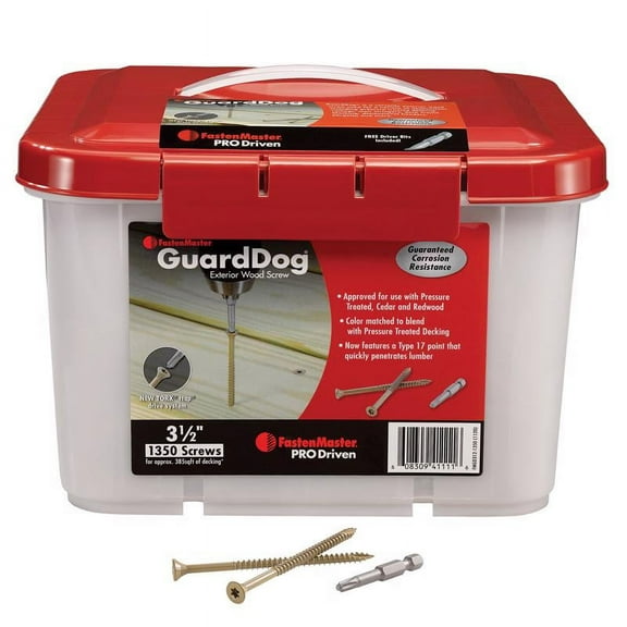 FastenMaster GuardDog No. 10 X 2 in. L Gold Phillips/Square Bugle Head Deck Screws 1750 pk