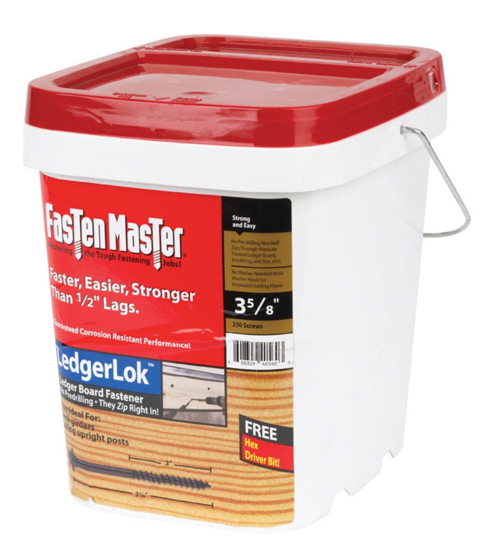 FastenMaster LedgerLOK 3-5/8 in. L Hex Washer Head Gray Steel Deck Ledger Screws 250 per box