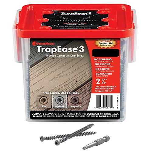Fastenmaster Fmtr3-212 2-1/2" Trapease 3 Composite Deck Screw Trex-Tiki Torch/WOLF-Amberwood