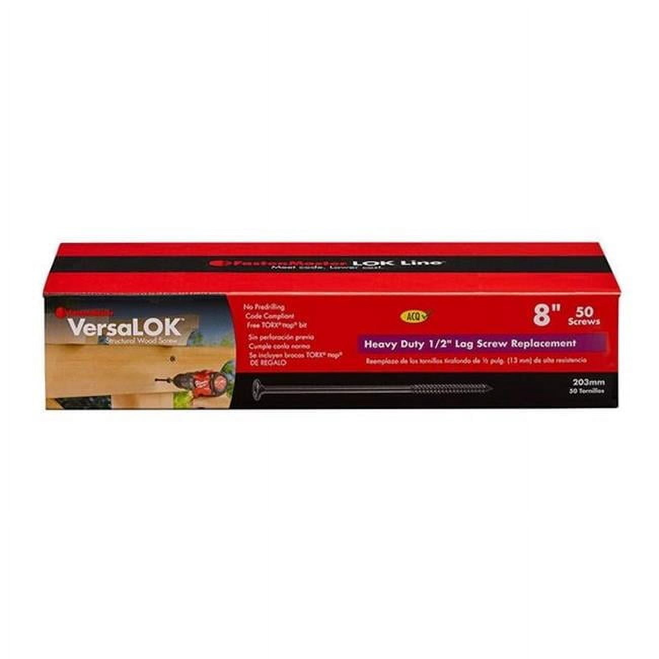 The Fasten Master Versalok 5055911 8 in. Torx Ttap Galvanized Coarse Structural Wood Screws - Pack of 50