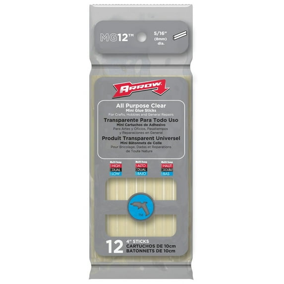 Fastener 4" All Purpose Mini Glue Sticks 12 Count