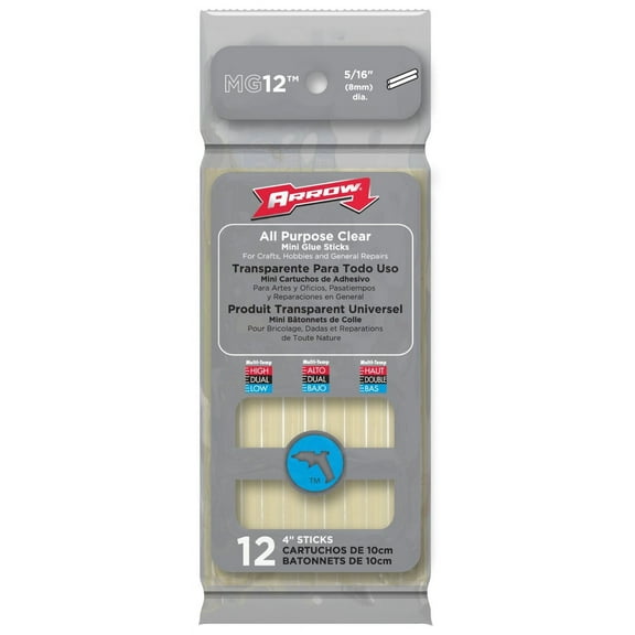 Fastener 4" All Purpose Mini Glue Sticks 12 Count