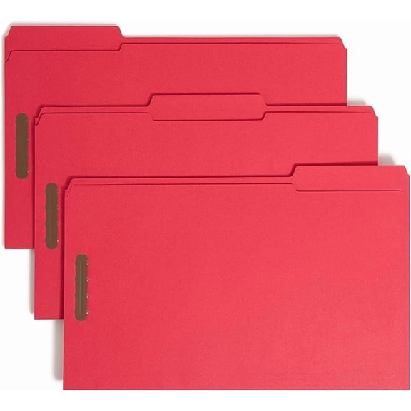 Fastener File Folder, 2 Fasteners, Reinforced 1/3-Cut Tab, Legal Size, Blue, 50 per Box (17040)