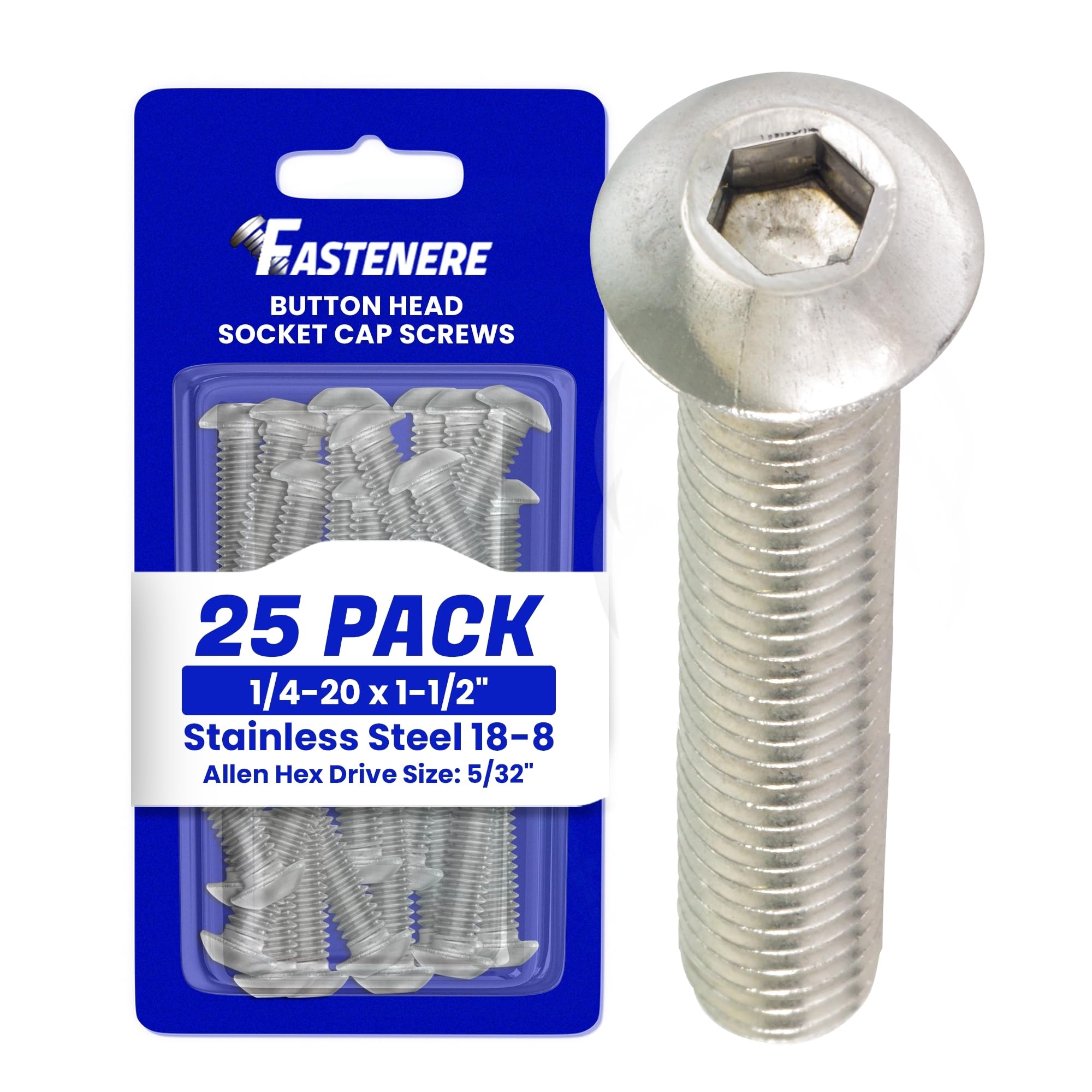 #4-40 Flat Head Socket Screws - 100 Piece Stainless Steel, 1/4 Inch Length, Full Thread