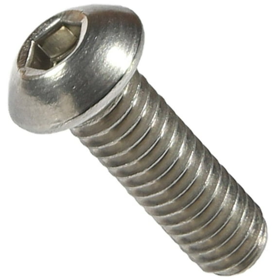 Fastenere Button Head Socket Cap Screws - 10-32 x 3/8" (50 Pack) Stainless Steel 18-8, Full Thread, Bright Plain Finish, Corrosion-Resistant, Machine Thread, Easy to Install w/ Allen Socket Drive
