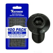 Fastenere Button Head Socket Cap Screws - 4-40 x 3/16" (100-Pcs) Alloy Steel, Fully Threaded, Fine Black Oxide Finish, Corrosion-Resistant, Machine Thread, Easy to Install w/ Allen Hex Drive