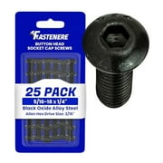 Fastenere Button Head Socket Cap Screws - 5/16-18 x 5/8" (50-Pcs) Alloy Steel, Fully Threaded, Fine Black Oxide Finish, Corrosion-Resistant, Machine Thread, Easy to Install w/ Allen Hex Drive