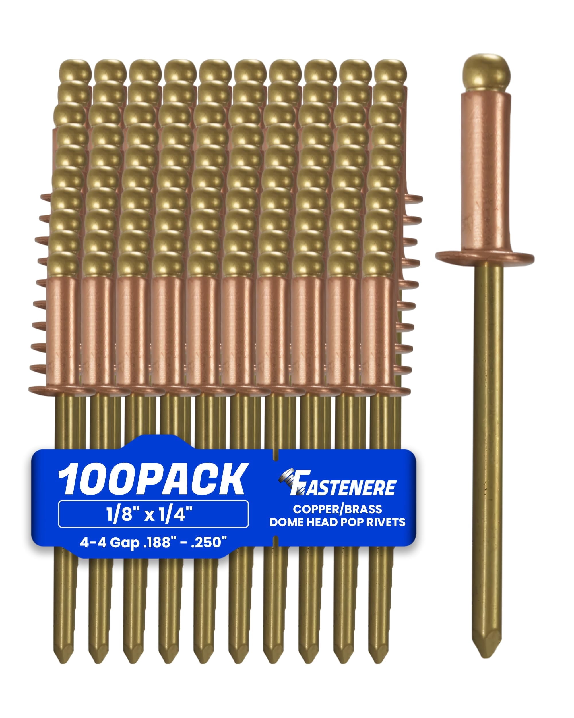 Sheared Rivet Fastenere Copper Pop Rivets - 1/8