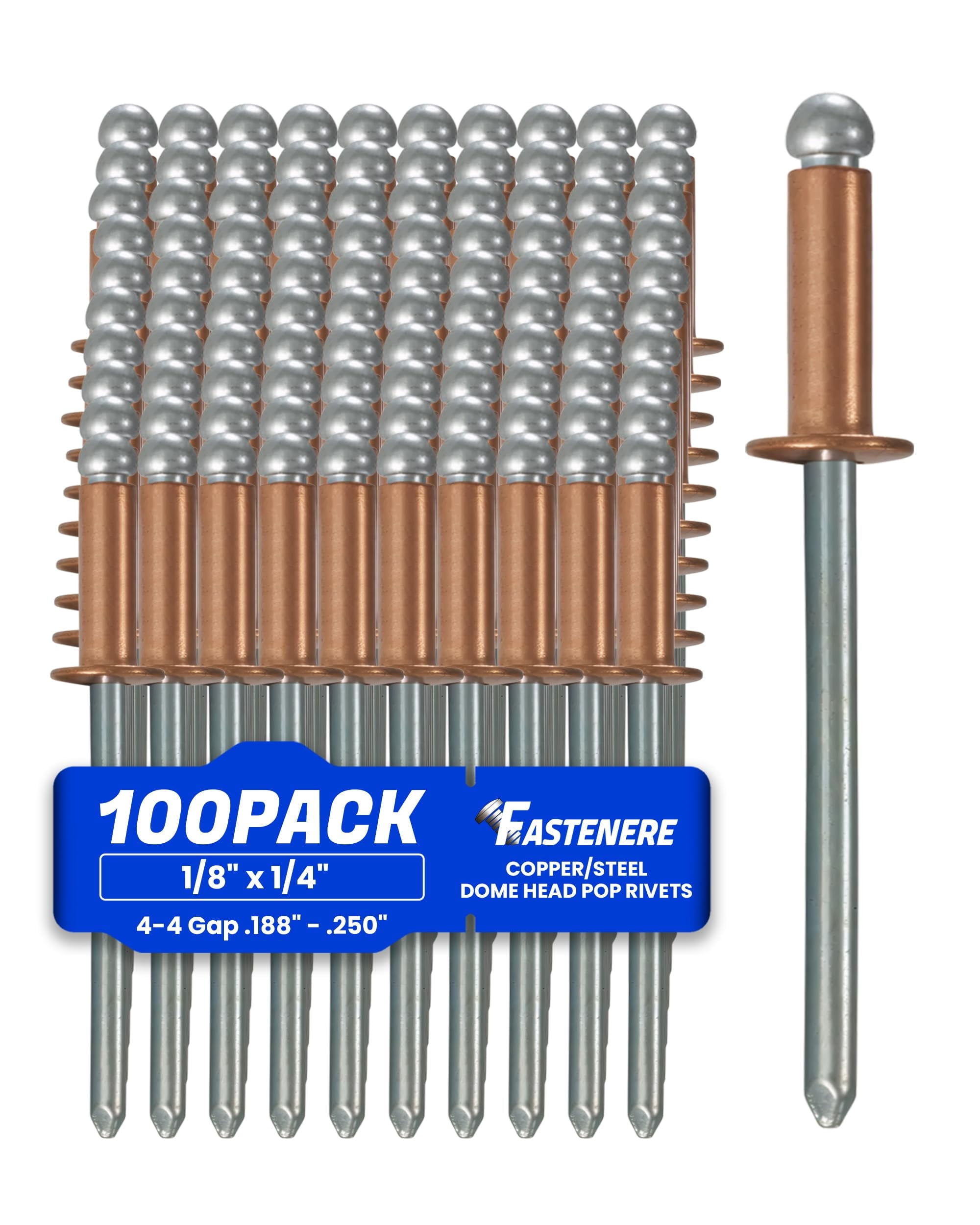 Fastenere Copper Pop Rivets - 1/8