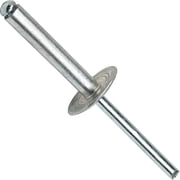 Fastenere Large Flange Pop Rivets - 3/16 x 1 50 Pack Aluminum Body Steel Mandrel, Heavy Duty Dome Head Blind Rivets, Open End 6-16 Gap .876 - 1.00 - Corrosion Resistant, High Shear Strength