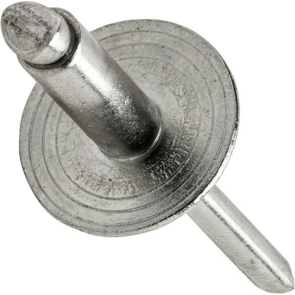 Fastenere Large Flange Pop Rivets - 3/16" x 3/16" (25 Pack) Heavy Duty, Stainless Steel Blind Rivets, Open End 6-3 Grip Range .126" - .187", Corrosion Resistant, High Tensile & Shear Strength