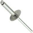 thumbnail image 1 of Fastenere Large Flange Pop Rivets - 3/16" x 3/4" (25 Pack) Heavy Duty, Stainless Steel Blind Rivets, Open End 6-12 Grip Range .626" - .750", Corrosion Resistant, High Tensile & Shear Strength, 1 of 4