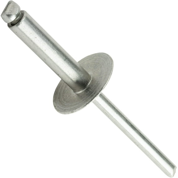 Fastenere Large Flange Pop Rivets - 3/16" x 3/4" (25 Pack) Heavy Duty, Stainless Steel Blind Rivets, Open End 6-12 Grip Range .626" - .750", Corrosion Resistant, High Tensile & Shear Strength