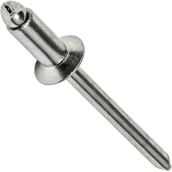 Fastenere Pop Rivets - 1/8" x 1/8" ( 50 pcs) Heavy Duty, Open-End, Stainless Steel, Dome-Head Blind Rivets, Corrosion-Resistant, High Tensile & Shear Strength, 4-2 Gap .063" - .125"
