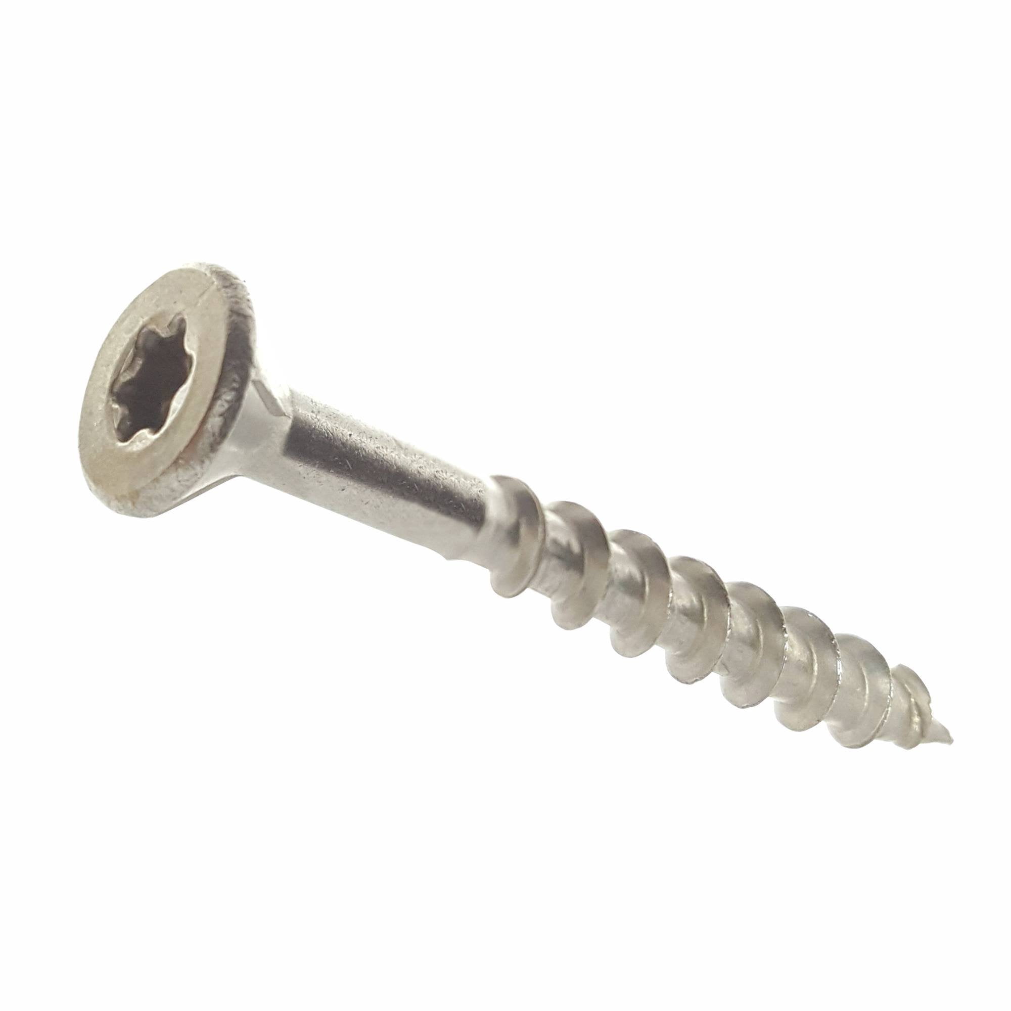 Fastenere Stainless Steel 305 Deck Screws - #12 x 4" (50 Pack) Bugle Head, Star Drive, Partial Thread, Bright Finish for Wood, Exterior, Cabinet, Decking, Composite, Fencing, Benches, Type 17 Point