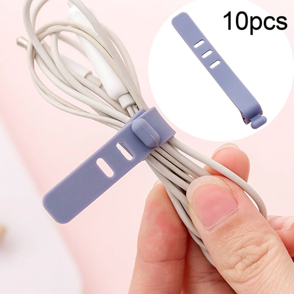 Fastening Cable Ties Reusable Adjustable Cord Ties Silicone Zip Ties for Bundling and Organizing