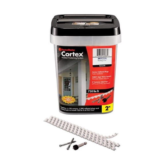 Fastenmaster Cortex No. 9 x 2 in. Star Coated Trim Screws with Plugs, 1125 Per Box