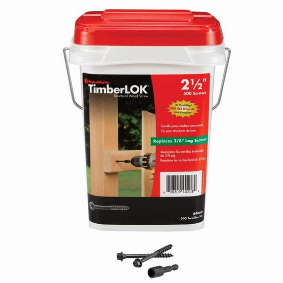FastenMaster TimberLok No. 10 X 2-1/2 in. L Hex Epoxy Wood Screws 500 pk