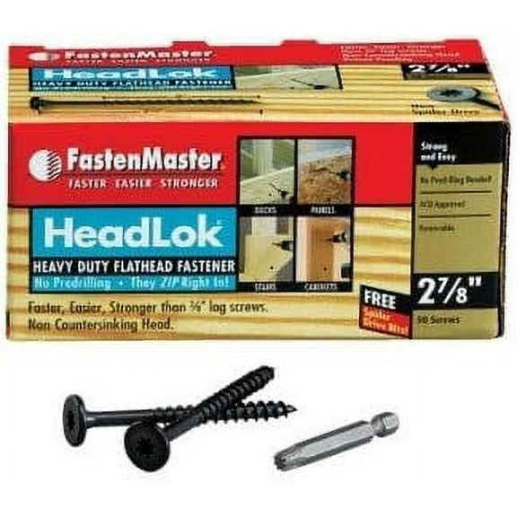 FastenMaster Screws - General Use - 50 Count, 2-7/8 In — Construction & DIY Use, Standard Hardware Spec