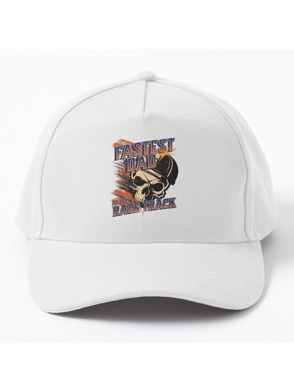 Fastest Dad at the Racetrack Baseball Cap, Drag Racing Father Speed Graphic Design, Classic Hat