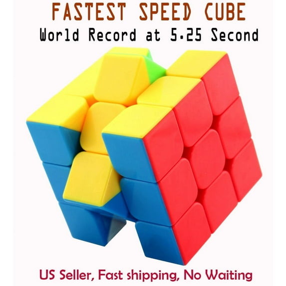 Fastest Stickerless Speed cube 3x3 magic Cube regular size, 2.2"x2.2"x2.2" ,Set World Record 5.25s