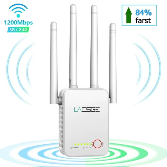 Sunb WiFi Extender Signal Booster, Coverage up to 9999sq,Latest Release Up to 84% Faster Black