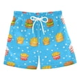 thumbnail image 1 of Fastfood Pattern Design Swim Trunks Quick Dry Beach Pool Board Shorts Lightweight Stylish Print Sizes 2T to XL, 1 of 8