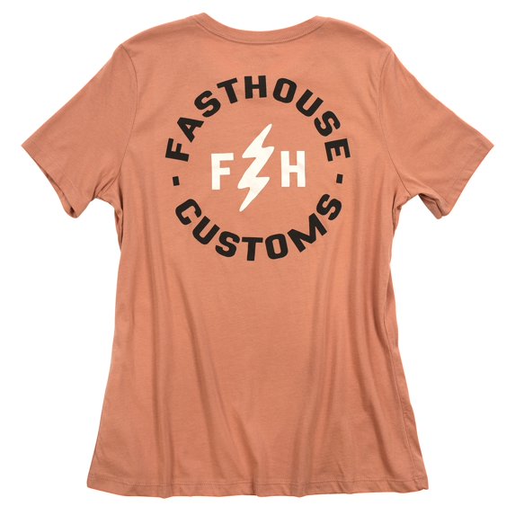 Fasthouse Easy Rider Womens T-Shirt Terracota (Large, Orange Terracota)