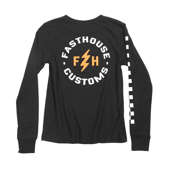 Fasthouse Easy Rider Youth Long Sleeve Shirt (Large, Black)