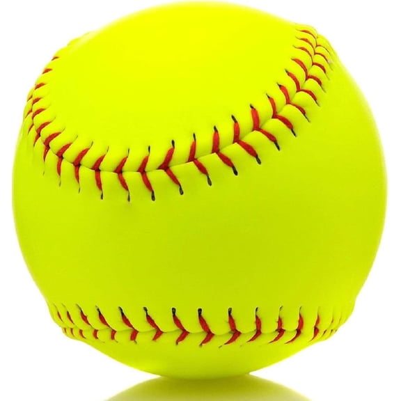 Fastpitch Softballs 11 Inch – Yellow Unmarked Leather Covered Training Balls for Practice, Games, Drills and Recreational Play