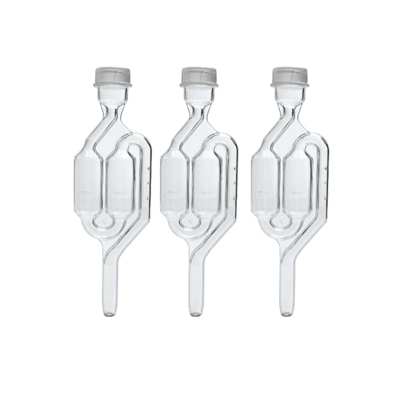 Fastrack Airlocks for Fermenting (Set of 3) | Bubble Airlock for Wine Making and Beer Making | BPA-Free S-Shaped | Used for Brewing Wine, Beer, Pickles & More | Transparent