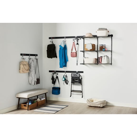 Fasttrack Rail Storage 36x12 3-Shelf Kit Heavy Duty Steel Garage Organizer with Adjustable Shelves for Home Workshop Shed