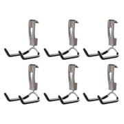 Fasttrack Wall Mounted Garage Storage Utility Multi Hook for Tools, Chairs, Hose, Equipment, and Other Items, Supports 25 Lbs Each 6 Pack